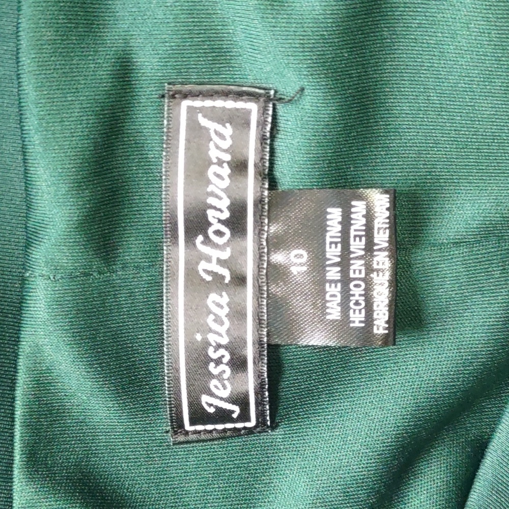 Jessica Howard One Shoulder Size 10 Deep Green Formal Cocktail Dress - Picture 6 of 8